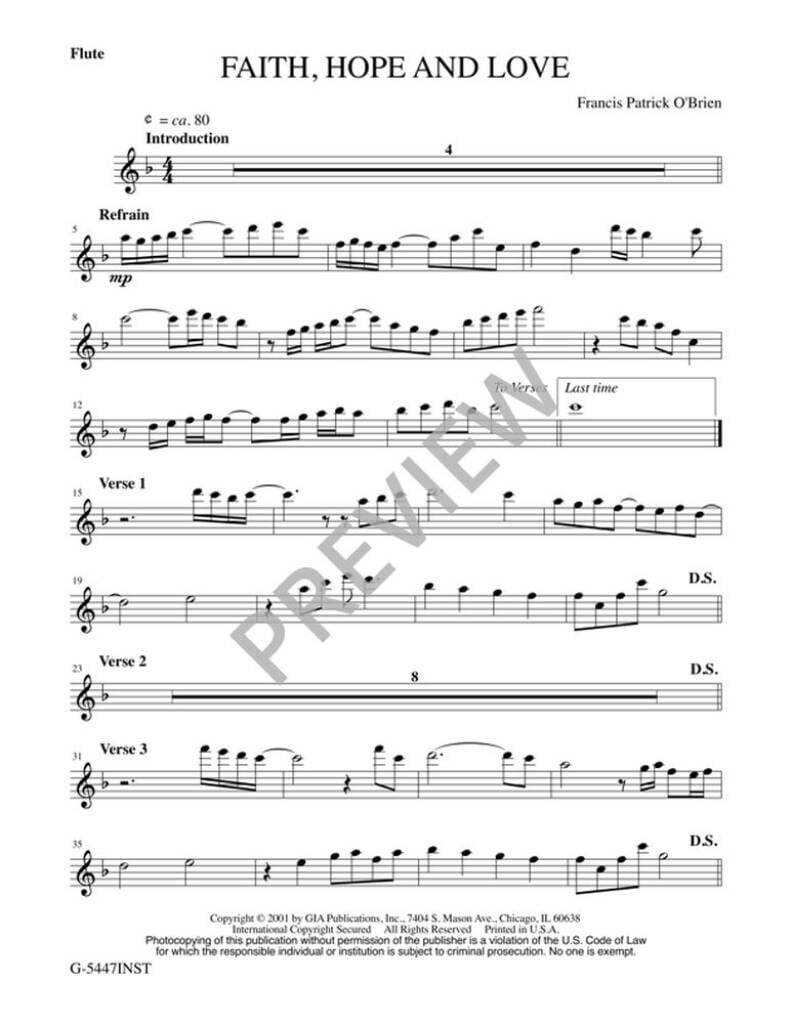 Faith, Hope and Love - Instrumental Part